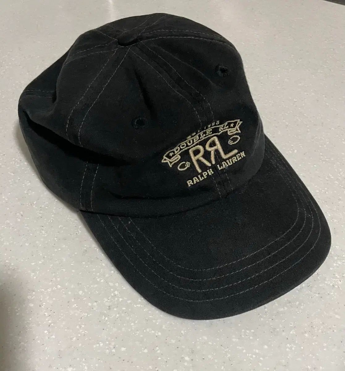 RRL / ブラック・キャップ RRL ダブルアールエル ロゴ ツイル 6パネル キャップ 帽子 ブラック系