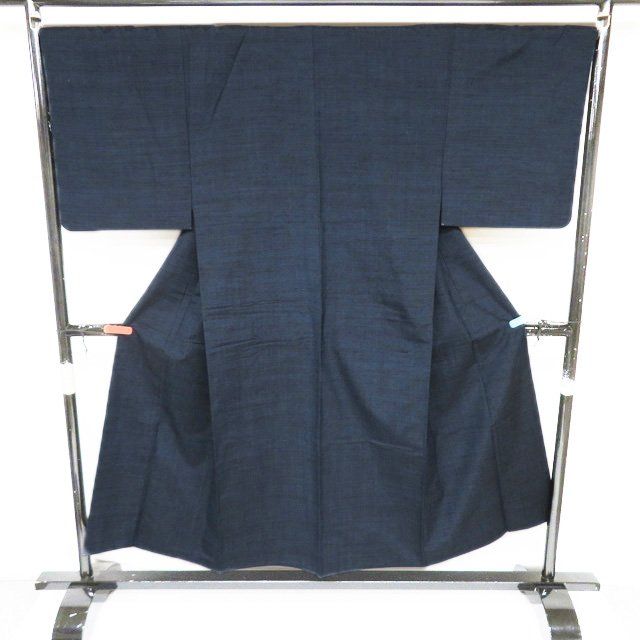 男物 着物 羽織 アンサンブル 正絹 紬地 袷 濃紺色 身丈148.5 cm 裄70 きもの北條 A 1309-1