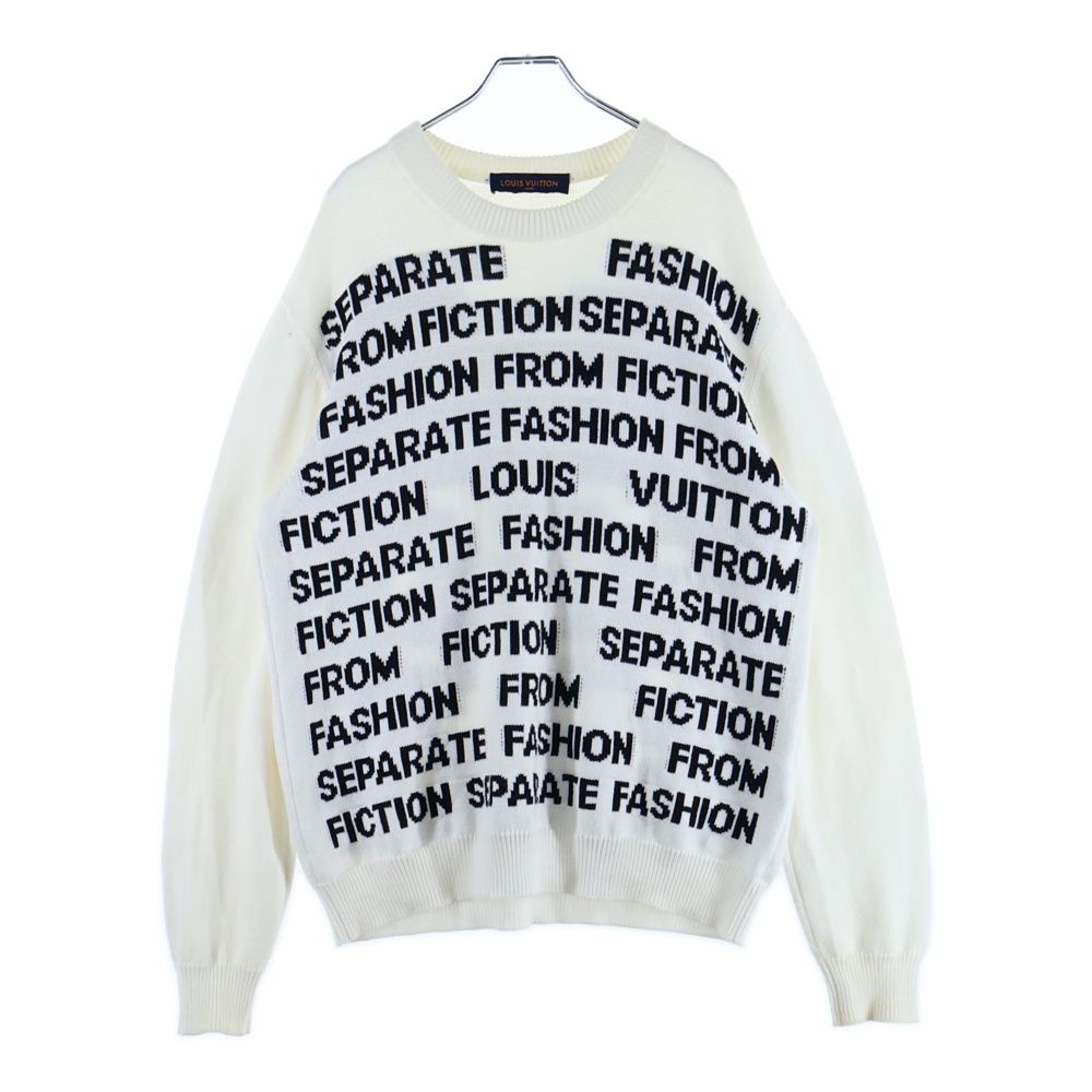 ルイ・ヴィトン ブラック ホワイト ニット LOUIS VUITTON (ルイヴィトン) 21AW Letters Sweater レター クルー