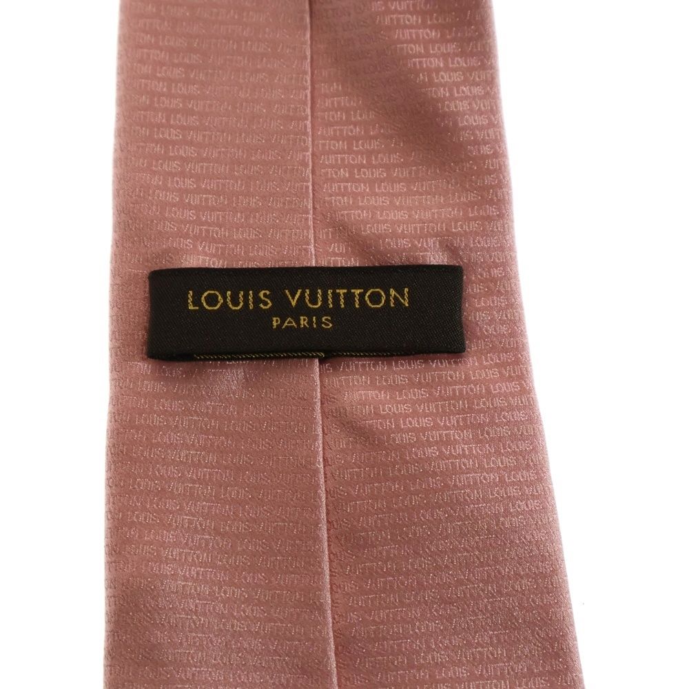 LOUIS VUITTON (ルイヴィトン) LVロゴ総柄シルクネクタイ ピンク
