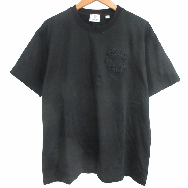 【中古】バーバリー ロンドン BURBERRY LONDON 21AW Tシャツ カットソー イングランド刺繍 サークルロゴ 半袖 黒 S バーバリー ロンドン BURBERRY LONDON 21AW Tシャツ カットソー