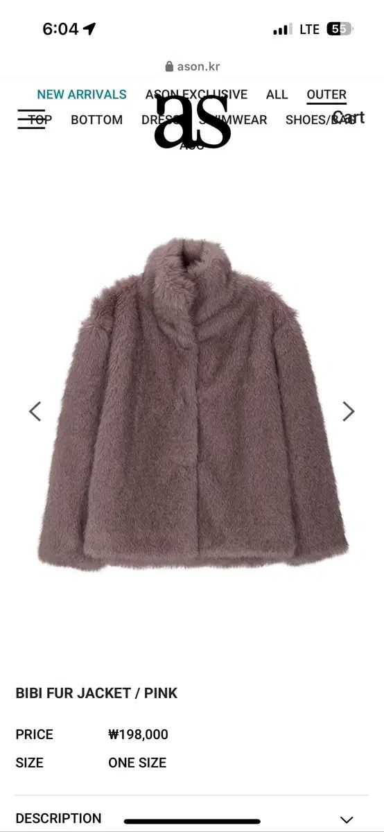 アズオン ビビ ファージャケット ピンク