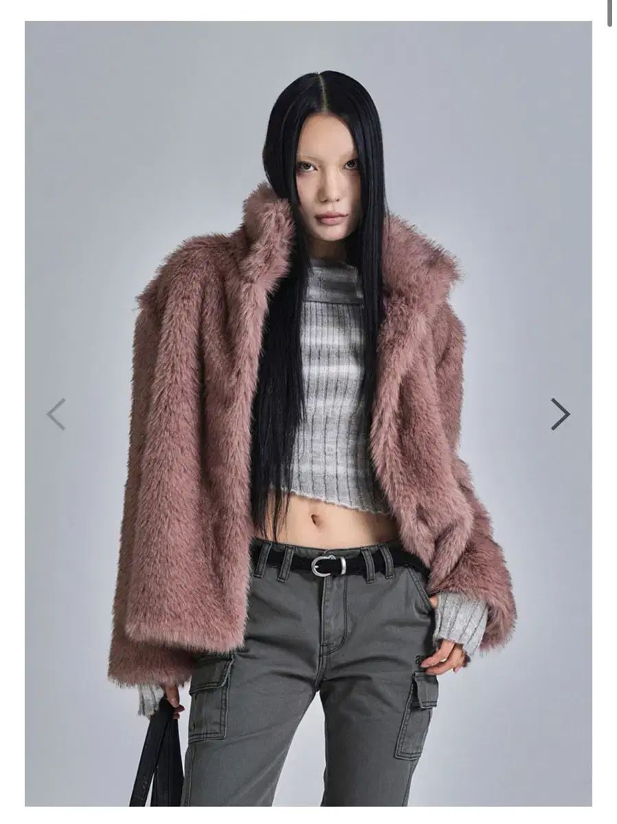 アズオン ビビ ファージャケット ピンク