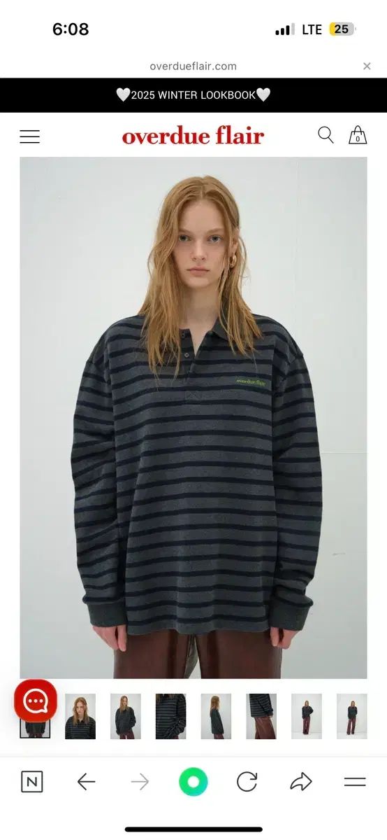 オーバデューフ pique ストライプ Tシャツ