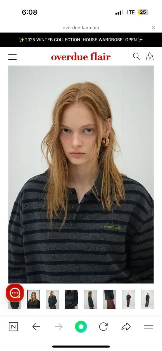 オーバデューフ pique ストライプ Tシャツ