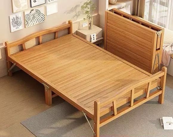 大好評☆折り畳みベッド 竹庭 ベッドフレーム 天然竹製 ベッドフレーム