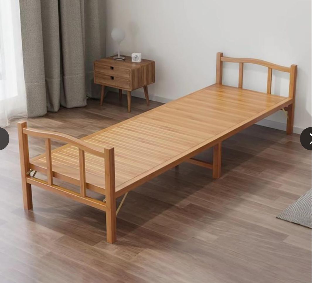 大好評☆折り畳みベッド 竹庭 ベッドフレーム 天然竹製 ベッドフレーム