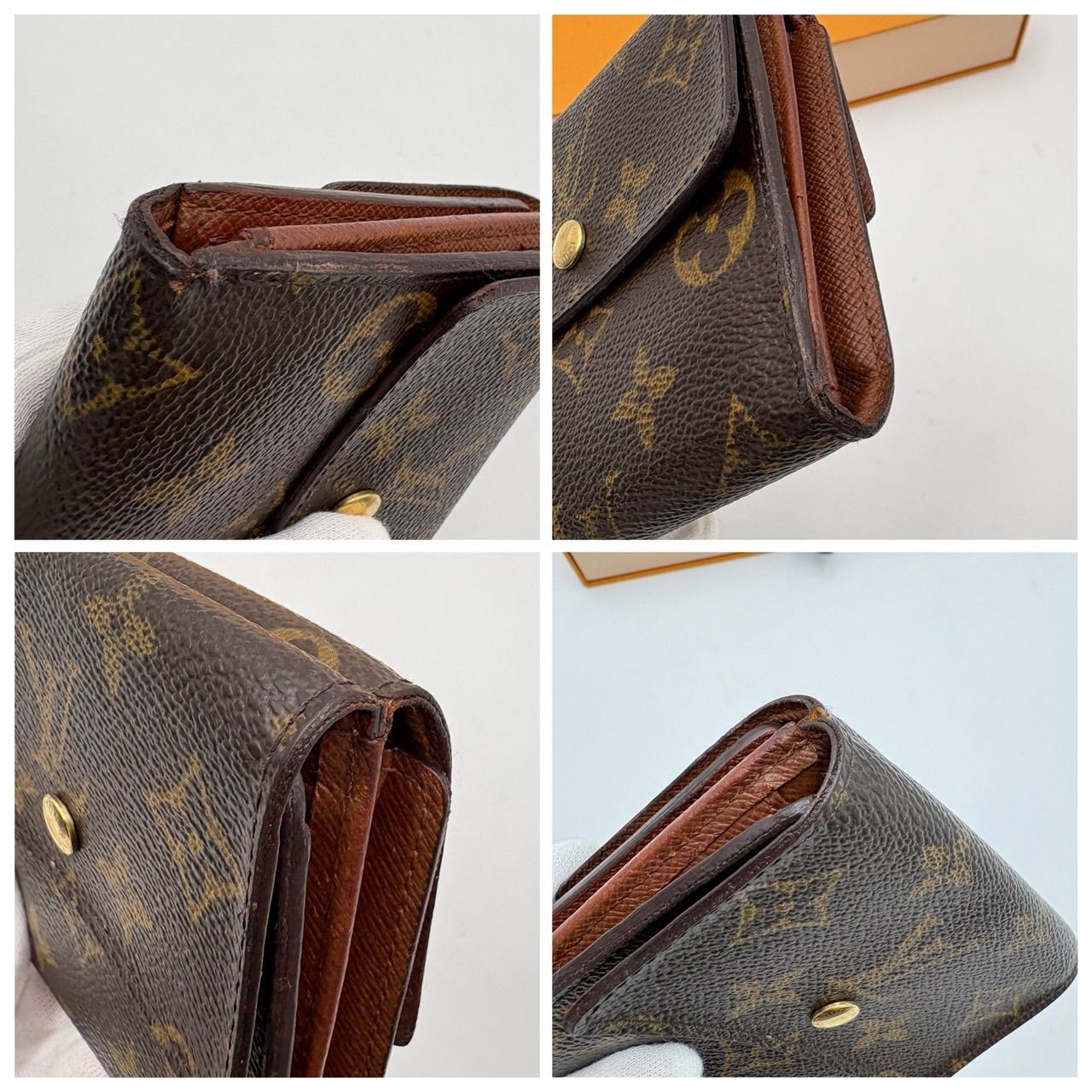 ルイヴィトン モノグラムWホック二つ折り財布