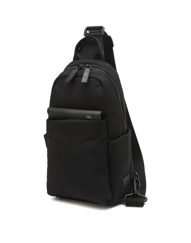 DAKS メンズ ナイロン スリングバック ブラック