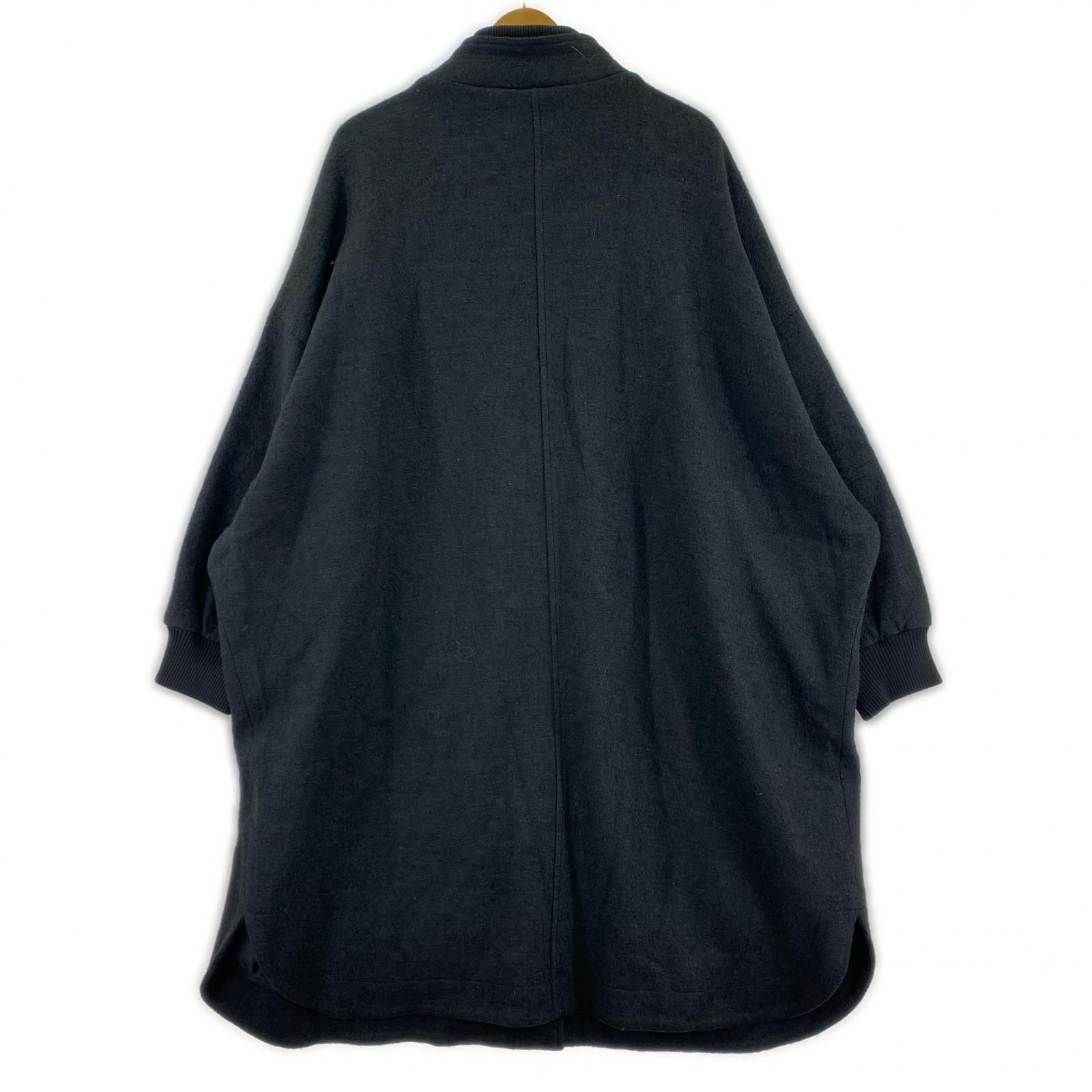 melange メラーンジュ ドルマンスリーブ ロングコート sizeM/ブラック