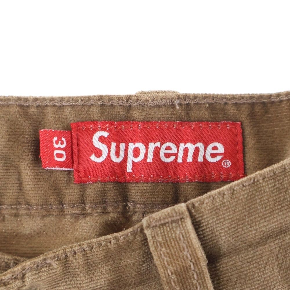 メンズ SUPREME (シュプリーム) レザーパッチ ベロア ベルベット 