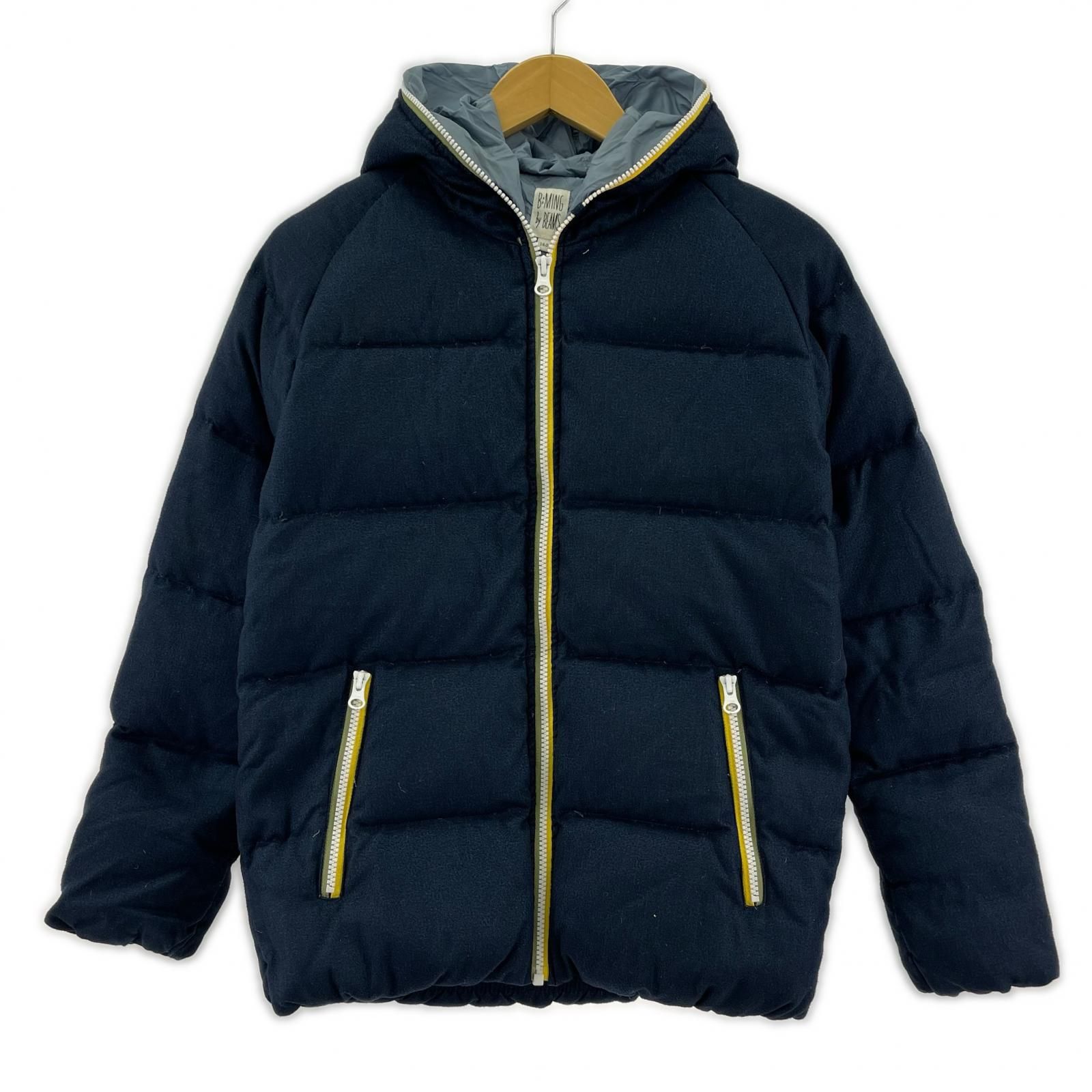 B:MING BEAMS ビームス フーデッド ダウンジャケット size160/ネイビー
