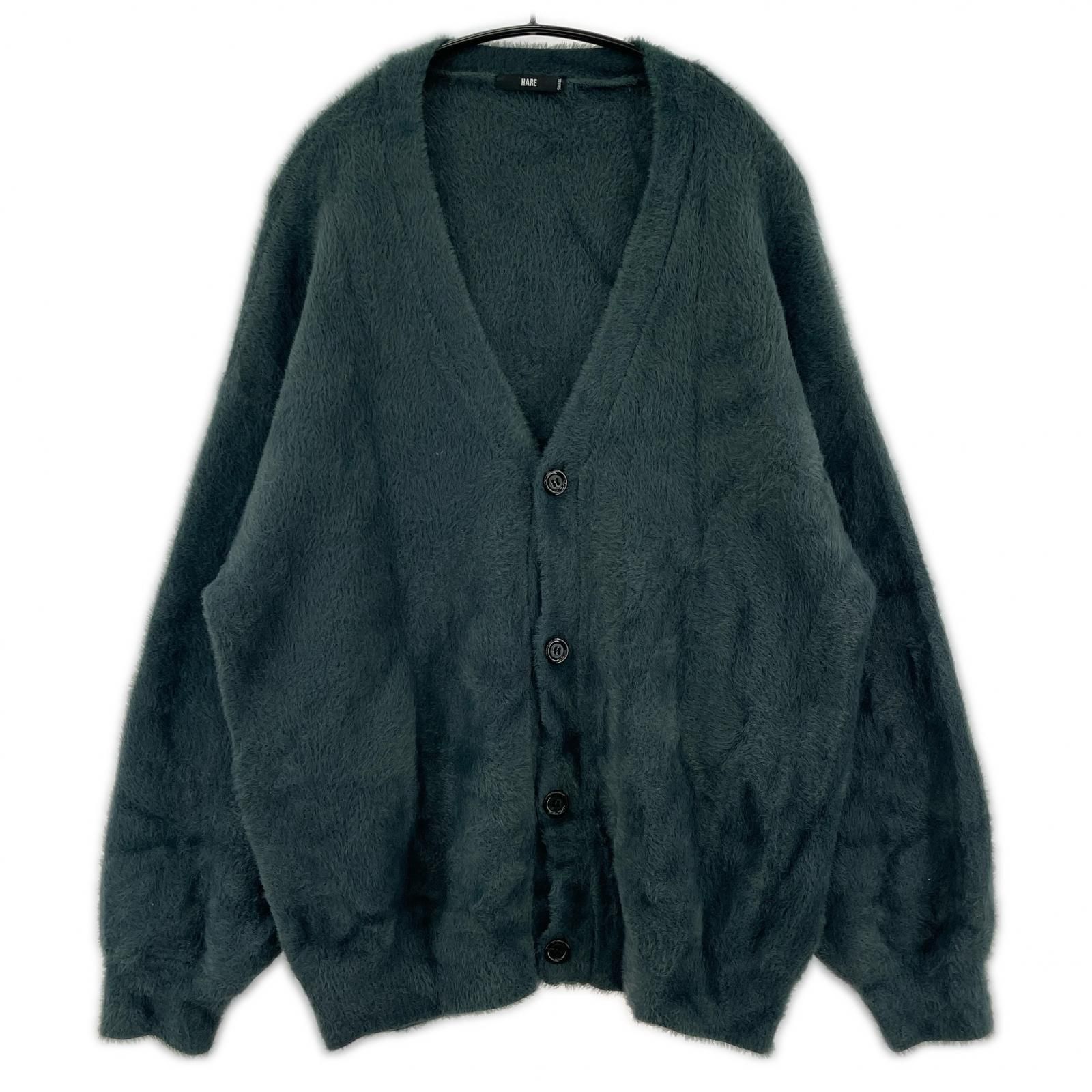 HARE ハレ Vネック シャギー ニットカーディガン sizeS/ブルー系 