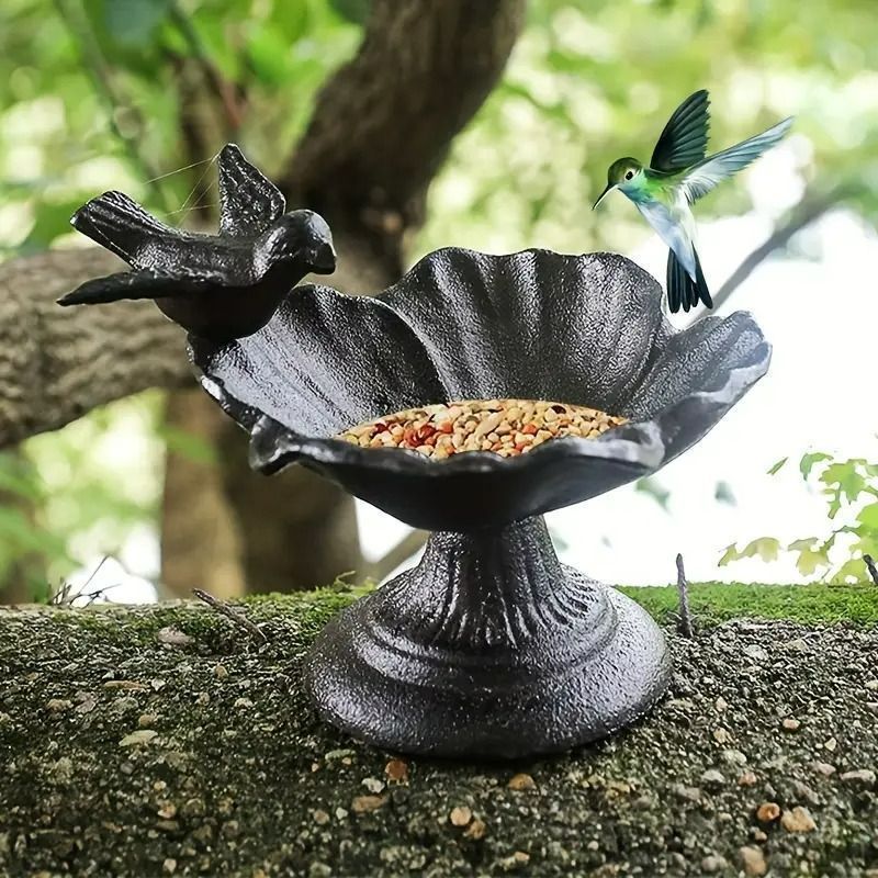 ガーデンデコ 鳥 花 フラワー ガーデンオブジェ バードフィーダー