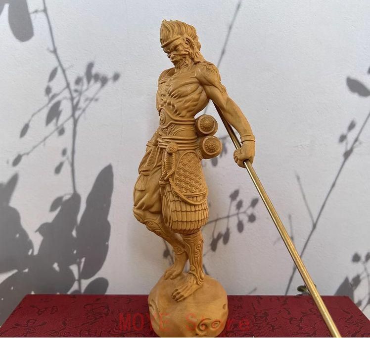 木彫り 仏像 斉天大聖孫悟空 仏教工芸品 精密細工 彫刻 木製 手仕上げ品 木彫仏像 斉天大聖 孫悟空 置物 - メルカリ