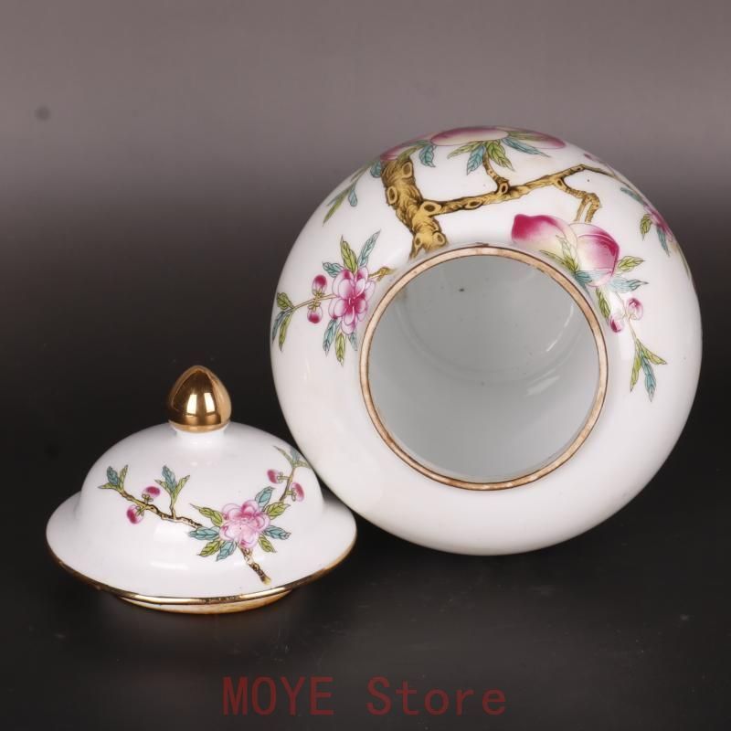 清乾隆粉彩福寿桃紋将軍缶 景徳鎮 陶磁器 装飾品 現代工芸品 美術品