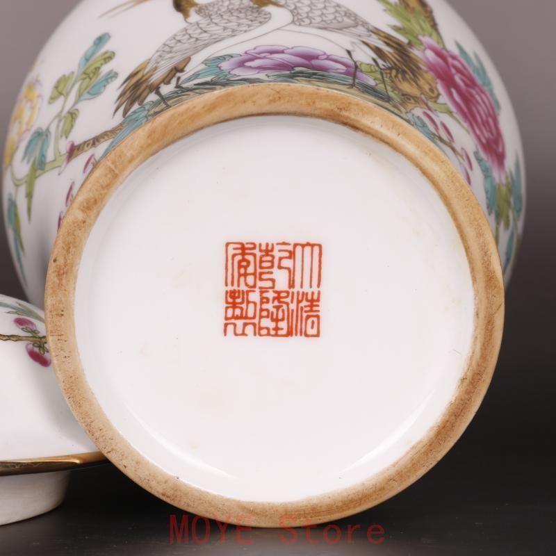 清乾隆粉彩福寿桃紋将軍缶 景徳鎮 陶磁器 装飾品 現代工芸品 美術品