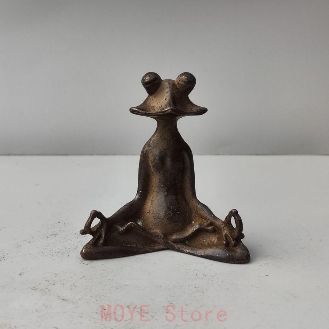 銅細工 カエル エル香挿 茶寵 香道具 装飾品 工芸品 美術品 置物 新年ギフト銅 細工 茶道具 香道具 蓋置 置物 カエル香挿し 銅製