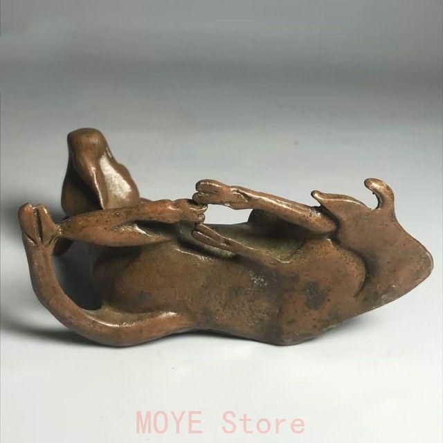 銅器 四不像銅鹿 干支羊 定規 圧紙 書道具 文房具工芸品 美術品 置物