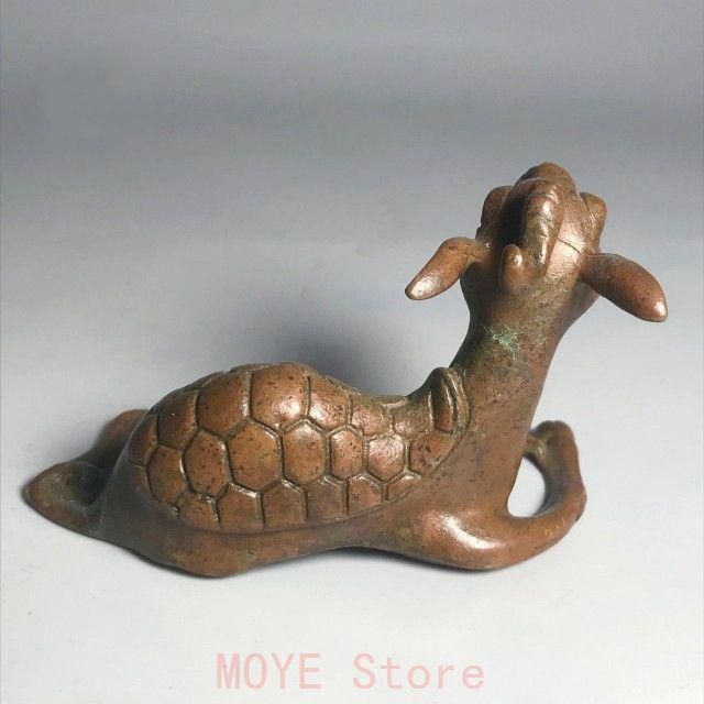 銅器 四不像銅鹿 干支羊 定規 圧紙 書道具 文房具工芸品 美術品 置物