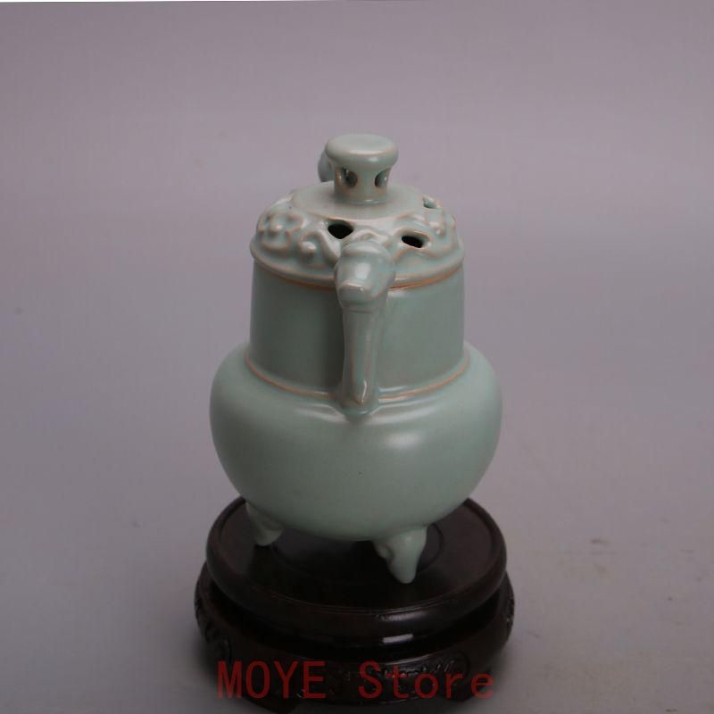 中国 汝窯 青磁 香炉 陶器 陶芸 香道具 仏具 官窯 青釉 工芸品美術品