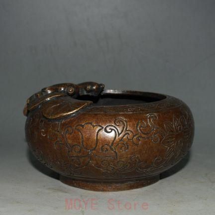 銅 細工 金魚ハスの葉ペン洗い 書道具 文房具 現代工芸品 美術品 置物 銅 細工 金魚ハスの葉ペン洗い 書道具 文房具 現代工芸品 美術品 置物