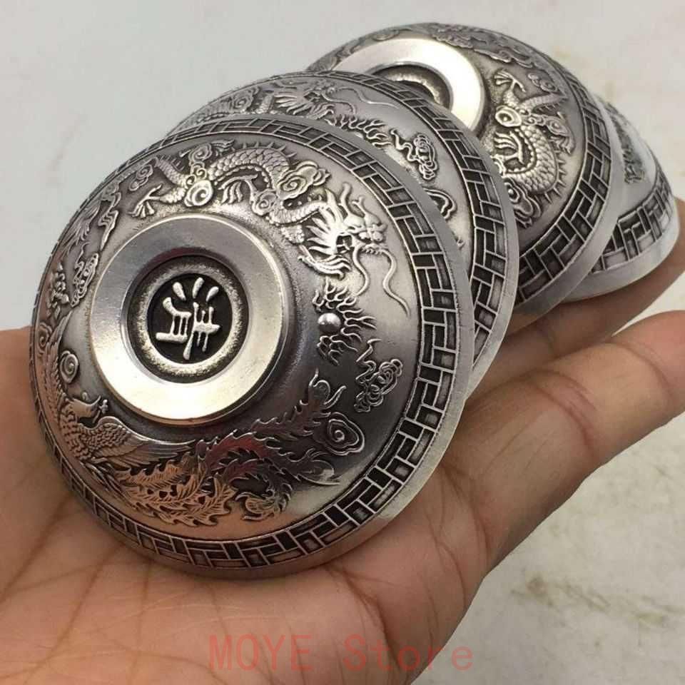 浮彫 龍鳳 福禄寿喜 銅碗4点 装飾品 工芸品 美術品 置物 - メルカリ