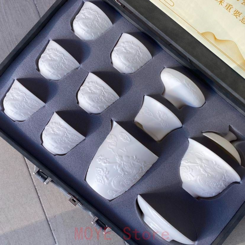 中国茶器 浮彫り龍紋功夫茶器セット 新品未使用 - メルカリ
