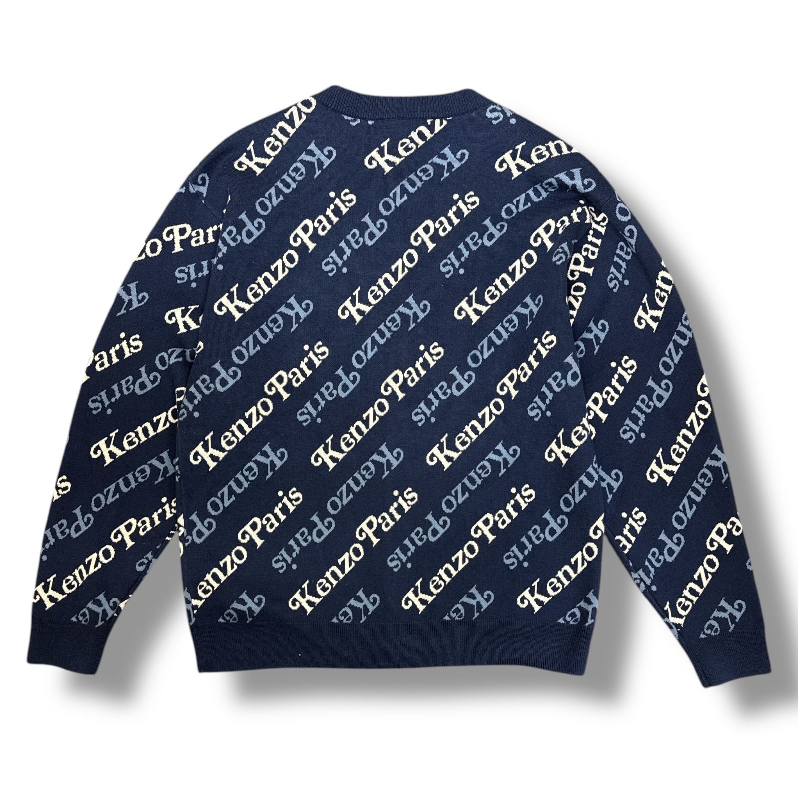 参考上代79200円 未使用 KENZO × VERDY 総柄ロゴニットカーディガン