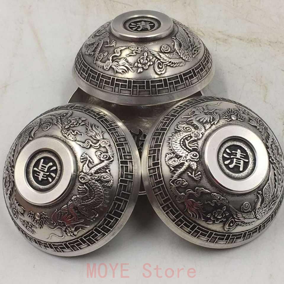 浮彫 龍鳳 福禄寿喜 銅碗4点 装飾品 工芸品 美術品 置物 - メルカリ