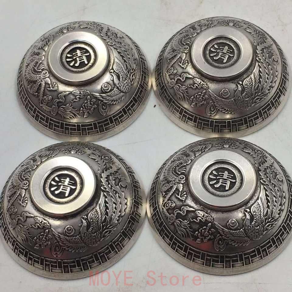 浮彫 龍鳳 福禄寿喜 銅碗4点 装飾品 工芸品 美術品 置物 - メルカリ