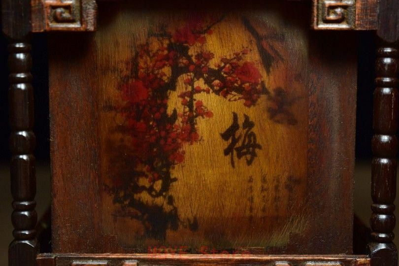 竹 彫刻 亭台楼閣筆箱 書道具 文房具 現代工芸品 美術品 置物 老紅酸枝木梅蘭竹菊筆筒 筆置き 筆入 古文房具 書道具 現代工芸品 美術