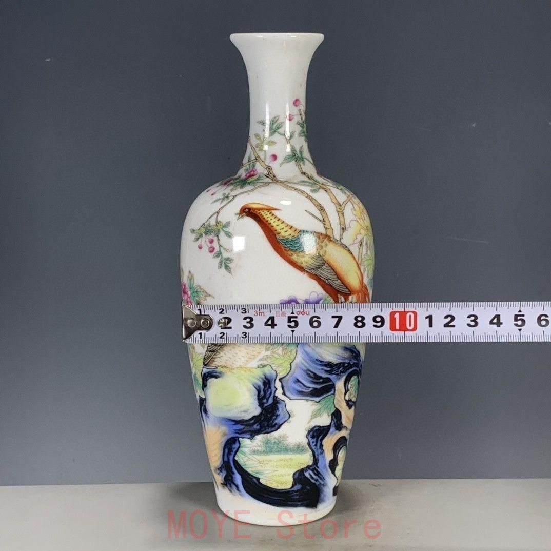 黄釉粉彩花鳥花瓶 工芸品 陶磁器 装飾品 花瓶 花器 美品 美術品 置物 陶芸 粉彩花鳥富貴吉祥花瓶 景徳鎮 陶磁器 装飾品 現代工芸品 美術品 置物