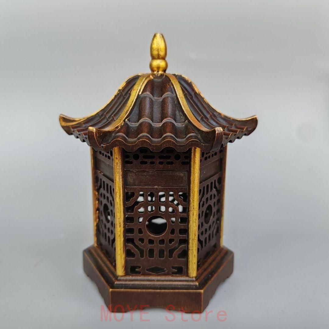 亭子薫香炉 銅香炉 香道具 装飾品 工芸品 美術品 置物 銅製 香炉 網蓋格子薫香炉 茶道香炉 装飾品 工芸品 置物 銅製 香炉