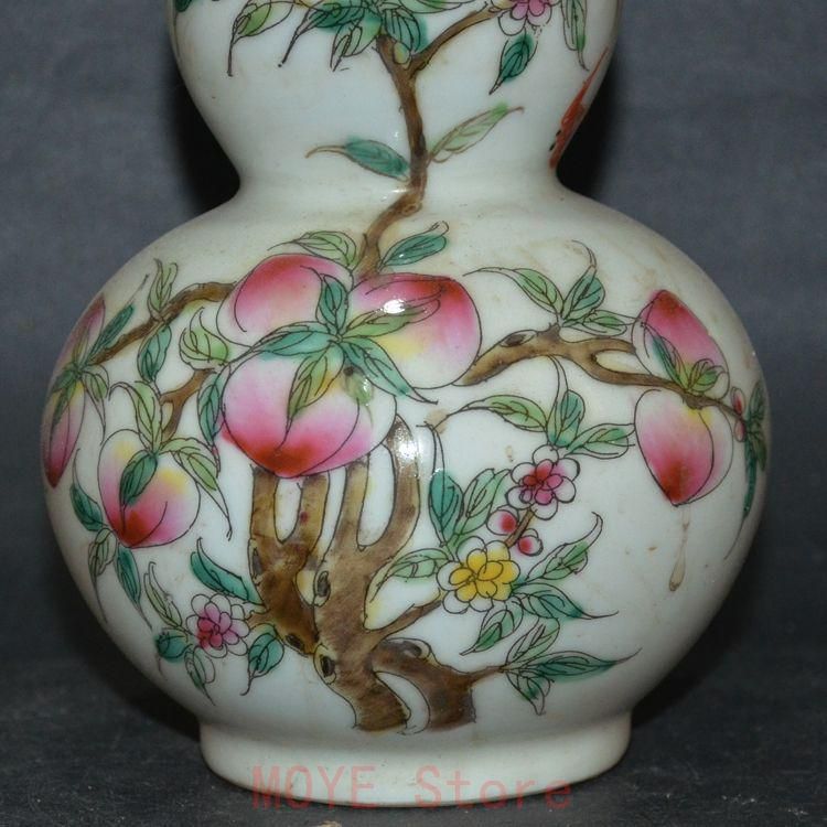 九桃ひょうたん瓶一対 景徳鎮 陶磁器 装飾品 現代工芸品 美術品