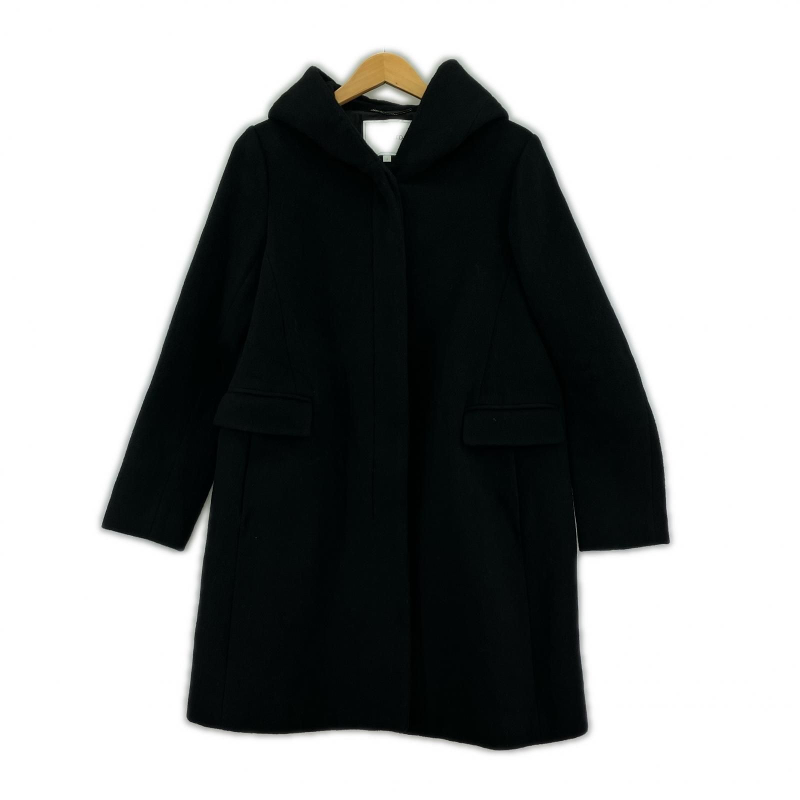 レディース 美品 UNTITLED アンタイトル フード コート ブラック