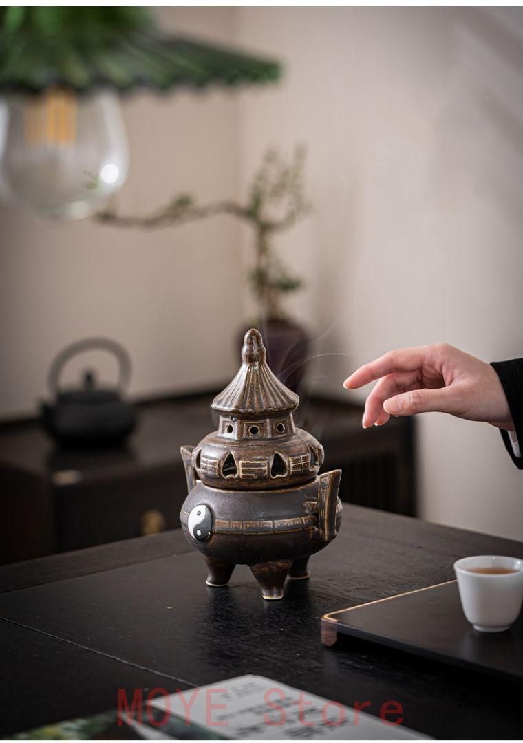 磁器香炉 太極香炉 茶道具 香道具 現代工芸品 美術品 置物 - メルカリ