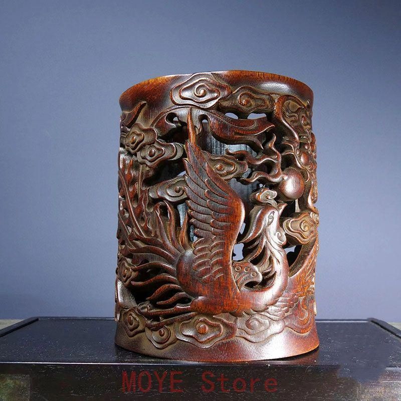 竹 彫り 龍鳳 筆箱 書道具 文房具 工芸品美術品 置物 竹 彫り 龍鳳 筆箱 書道具 文房具 工芸品美術品 置物 - メルカリ
