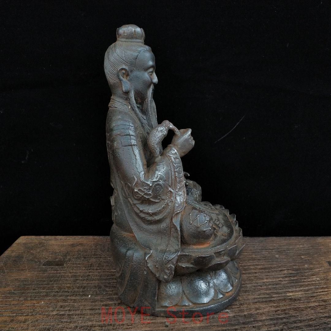 鉄器 細工 重厚 太上老君坐像 鎮宅辟邪 開運風水 招財 工芸品置物