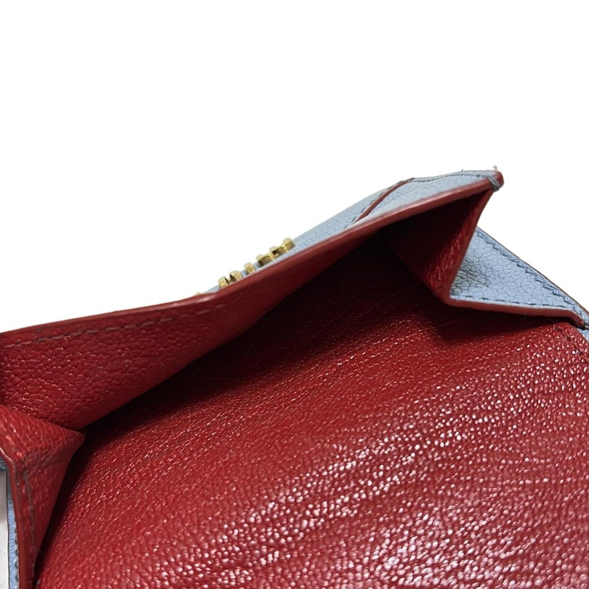 miumiu(ミュウミュウ) 3つ折り財布 マドラスラブ 5MH021 ライトブルー