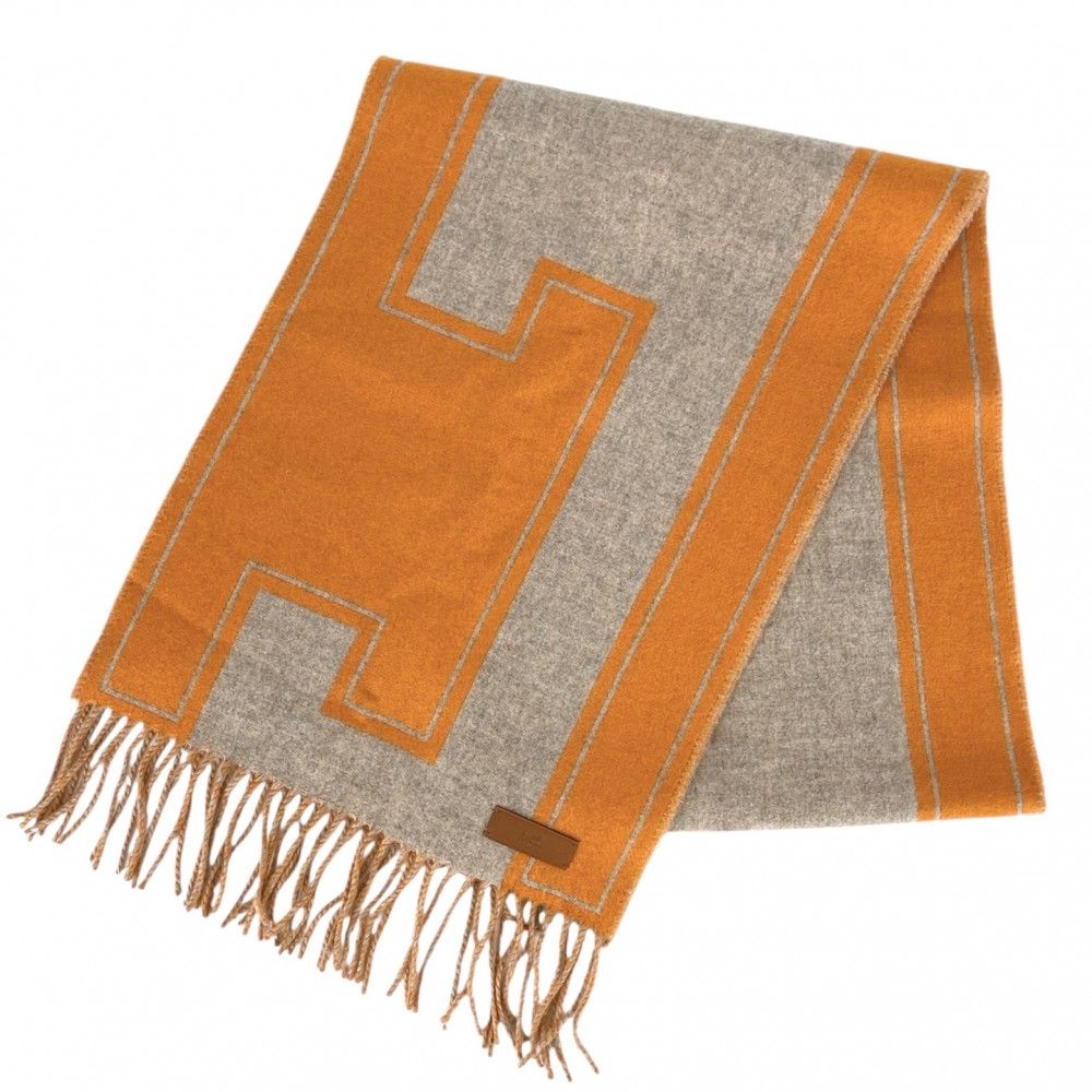 エルメス マフラー レディース クレ・ドゥ・H ストール バイカラー