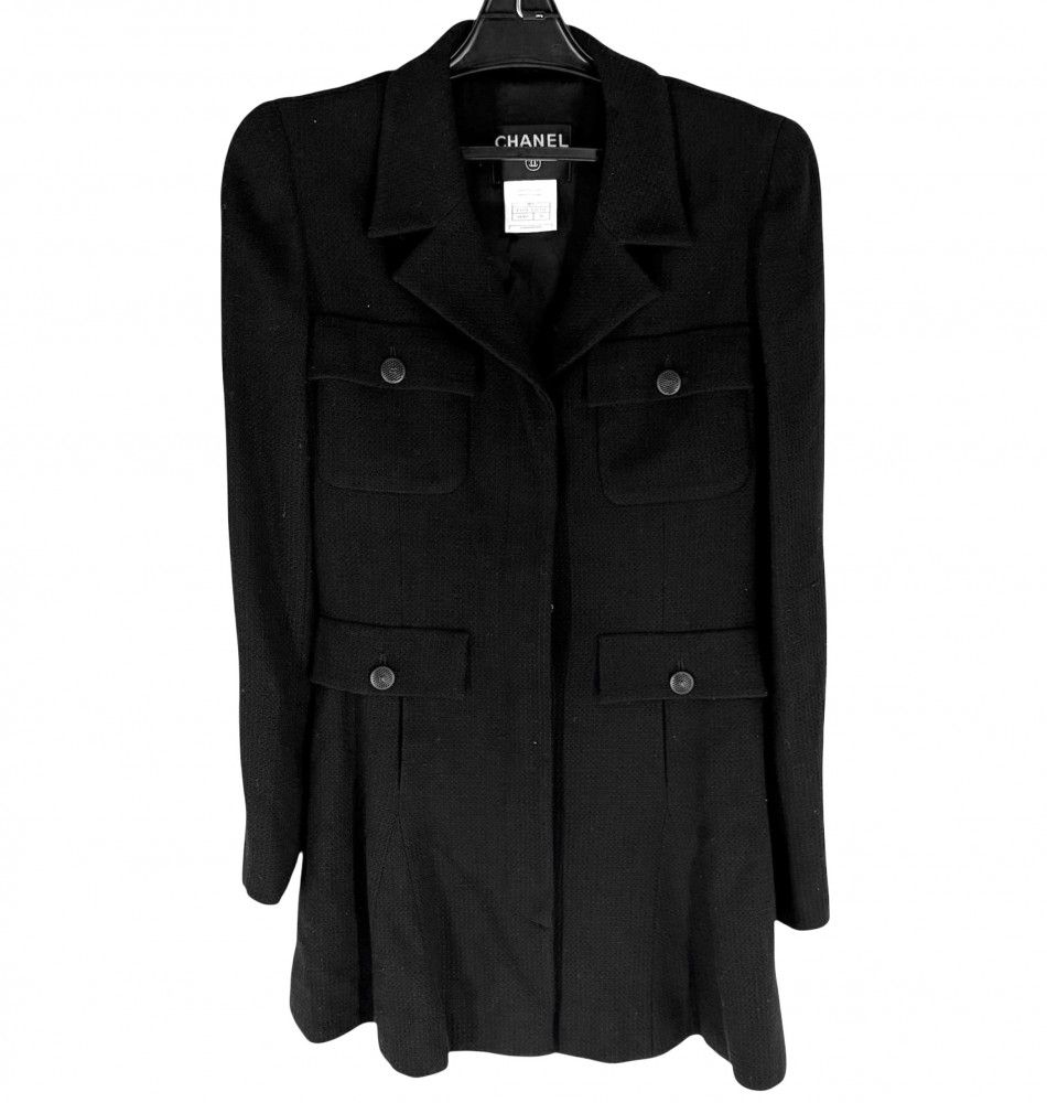 シャネル セットアップ レディース パンツ ジャケット 服 アパレル CHANEL 36 ブラック 黒 ウール レーヨン 秋 冬 2002年 品