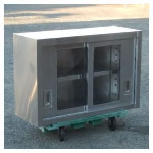  業務用 ステンレス 吊戸棚 ガラス戸 W 900 D 350 H 600 mm 厨房 食器庫 90 cm 棚1段 吊り戸 BCS 6-0935 キッチンラック キッチン収納 ラック