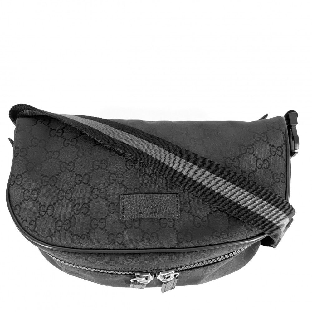 グッチ ウエストバッグ メンズ ボディバッグ ショルダーバッグ GUCCI 449182 GGナイロン ブラック 黒 シルバー金具 品