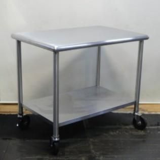 業務用 ステンレス キャスター付 作業台 移動台 W 900 D 600 H 800 mm 厨房 両面 キャスター120 90 60 80 cm
