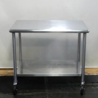 業務用 ステンレス キャスター付 作業台 移動台 W 900 D 600 H 800 mm 厨房 両面 キャスター120 90 60 80 cm
