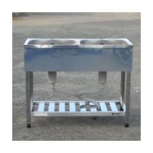 アズマ 業務用 ステンレス 2槽 シンク W 1000 D 450 H 800 mm 厨房 槽内寸 深210 KPC 2-1000 100 切り欠きあり