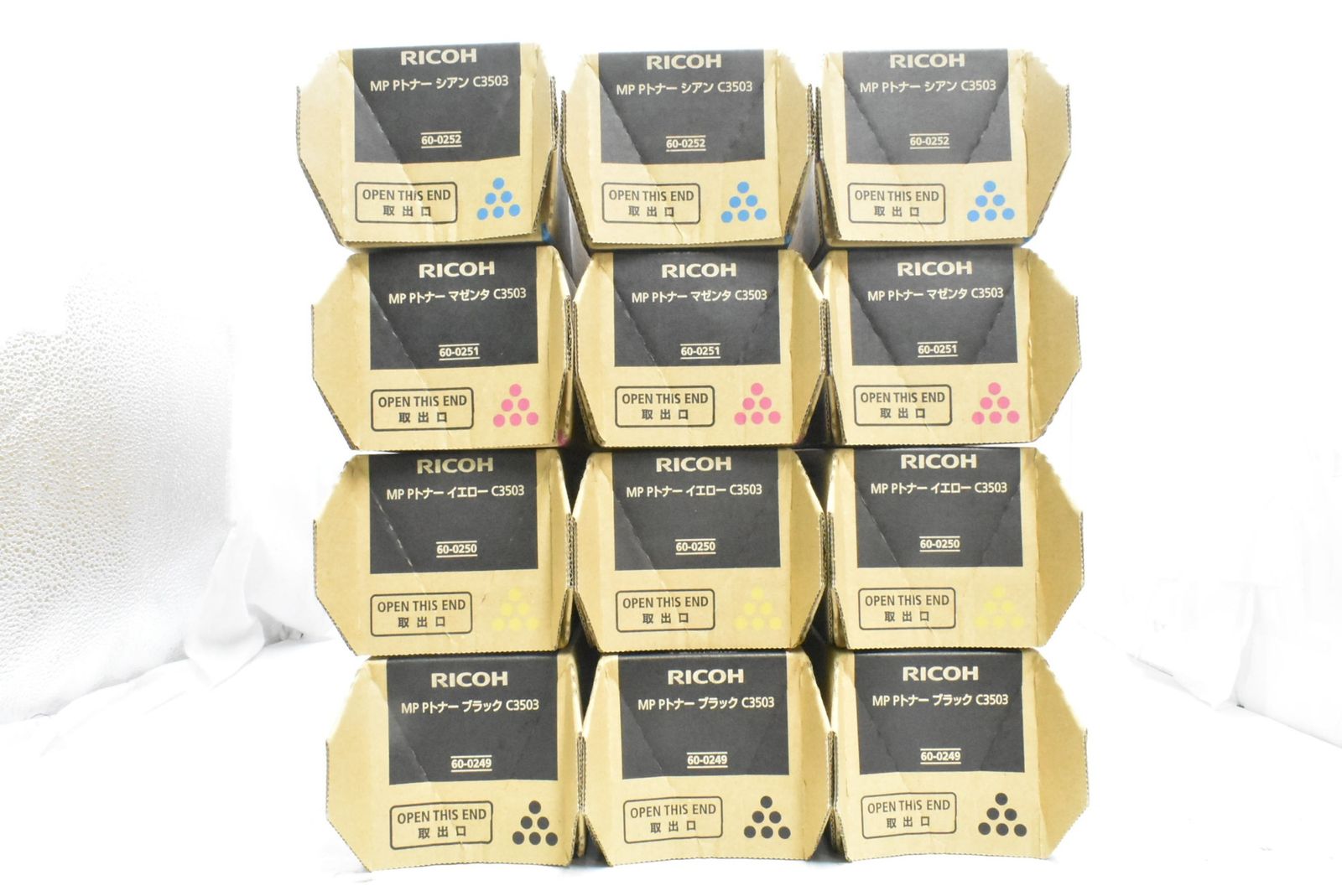 RICOH トナー C 3503 12本 シアン マゼンタ イエロー ブラック 各3 リコー D N 24 byebye