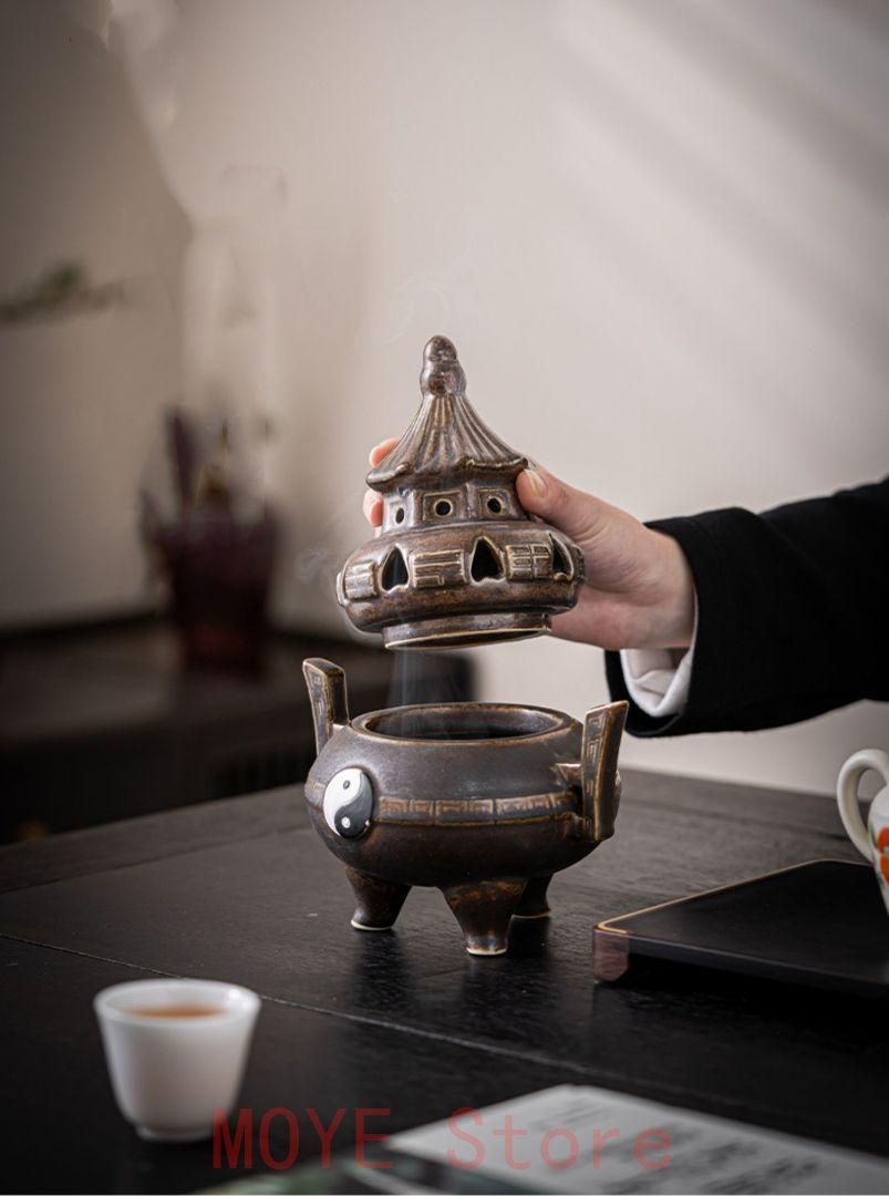 磁器香炉 太極香炉 茶道具 香道具 現代工芸品 美術品 置物 - メルカリ