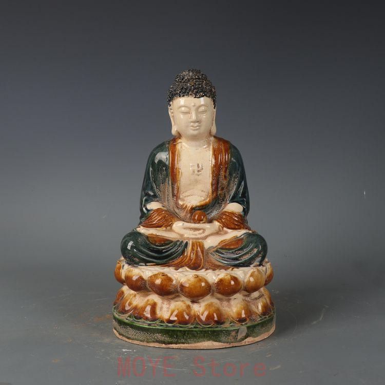 唐三彩 釈迦坐蓮仏 縁起物 工芸品 美術品 置物 唐三彩 釈迦坐蓮仏 縁起物 工芸品 美術品 置物 - メルカリ